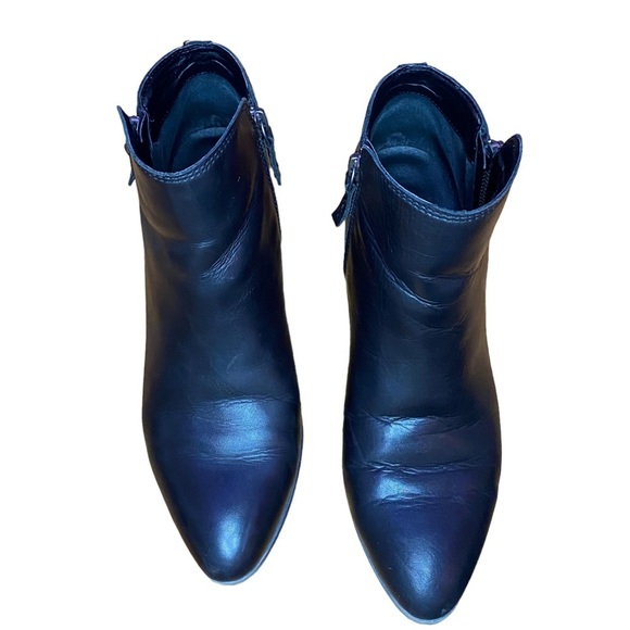 FRYE Black Ankle Booties Judith Double Zip Leather Chunky Heel 7.5 - Picture 4 of 9